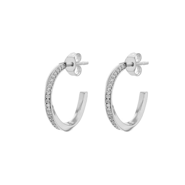 Be You Sterling Silver CZ Twist Tube Hoops Sterling Silver female One Size
