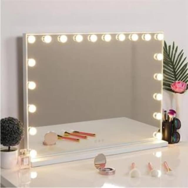 Kabinet UK Hollywood Style Lighted Rectangular Makeup Mirror White unisex Large