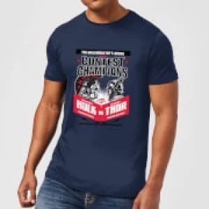 Marvel Thor Ragnarok Champions Poster Mens T-Shirt - Navy - L