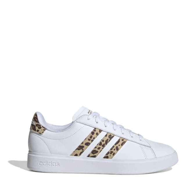 adidas Womens Grand Court Sneakers Wht/Leop female 4 (36.7)