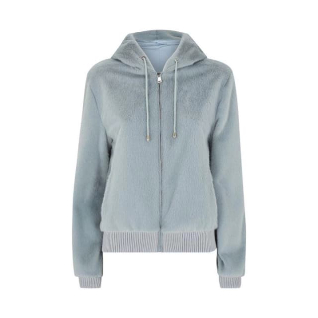 James Lakeland Blue Faux Fur Bomber Jacket - 8