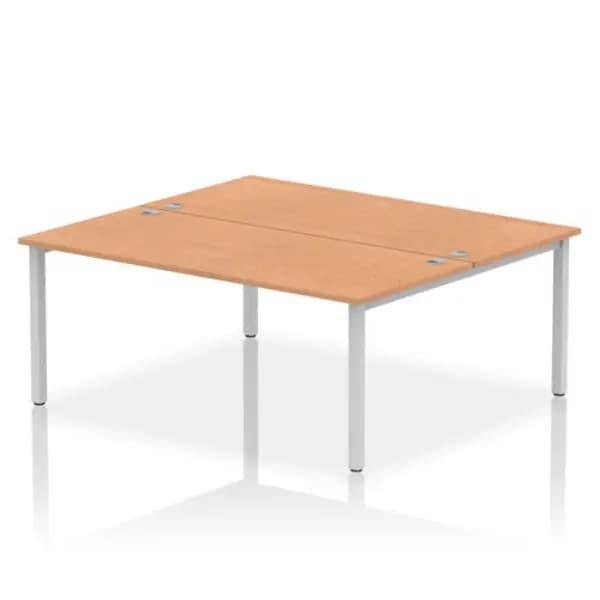 Impulse Impulse Bench B2B 2 Person 1800 Silver Frame Office Bench Desk Oak IMB2P18OAKS
