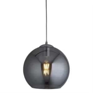 Balls 1 Light Pendant Smoked Glass Shade, Chrome, E27