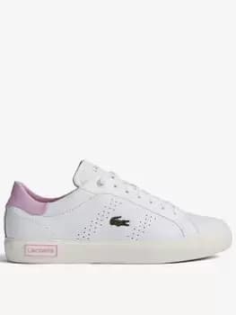 Lacoste Powercourt 2.0 Trainers, White/Pink, Size 3, Women