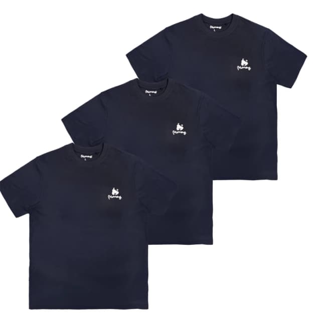 Money Lounger Navy 3 Pack T-Shirts - Blue Blue S