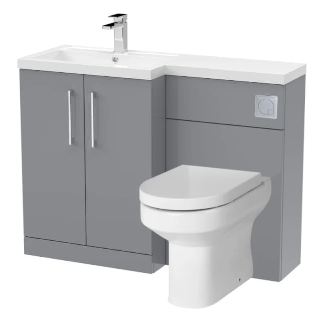 Balterley Floor Standing Vanity Basin WC Unit PanSeat Cistern Left Hand Grey Grey