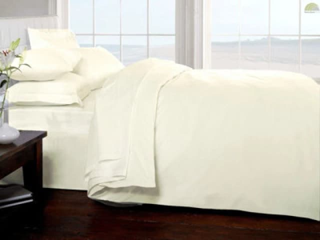 Rapport Home 200 Thread Count Cotton Quilt Cover in Cream Size: Super King Cream Unisex Super King