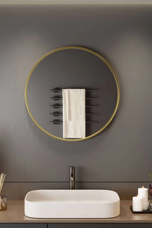 Neo Gold Nordic Round Metal Frame Wall Mirror 40cm 50cm 60cm 70cm & 80cm Size: 80cm x 80cm Gold Unisex 80cm x 80 cm