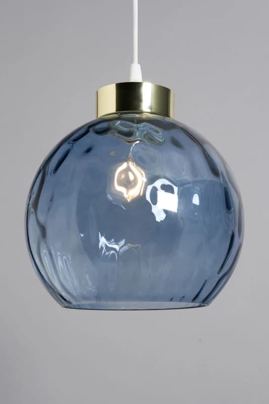 BHS Lighting Deana Dimpled Glass Ball Easy Fit Light Shade in Cobalt Cobalt Unisex