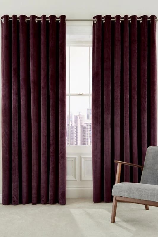 Helena Springfield Helena Springfield 'Escala' Woven Lined Curtains in Dark Red Size: 167cm width x 137cm drop Dark Red 167cm width x 137cm drop Uni