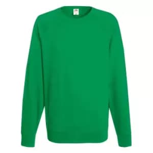 Fruit Of The Loom Mens Lightweight Raglan Sweatshirt (240 GSM) (S) (Kelly Green)