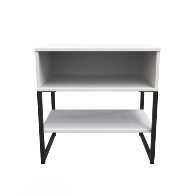Madrid Open Lamp Table In White Matt (Ready Assembled)