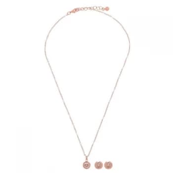 Ted Baker Emilia Button Chain and Earings - Rose Gold