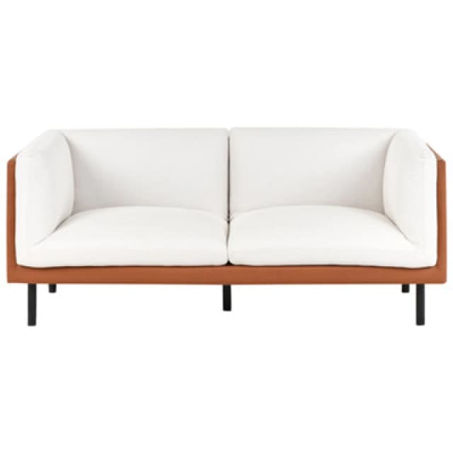 Beliani Sofa 2 Seater Vorgod Fabric Off-White