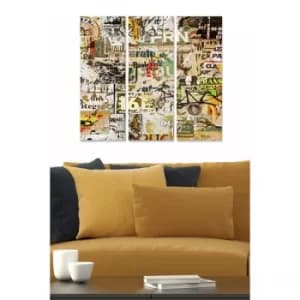 MDF27905032 Multicolor Decorative MDF Painting (3 Pieces)