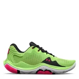 Under Armour Spawn 4, Quirky Lime / Halo Gray / Penta Pink, size: 7+, Unisex, Basketball Performance, 3024971-301
