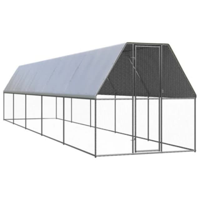 VIDAXL Outdoor Chicken Cage 2x10x2 m Galvanised Steel Vidaxl 8720845682569