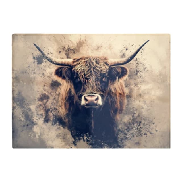 Warren Reed Designer Moody Splashart Highland Cow Chopping Board