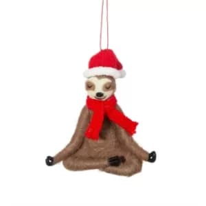 Yoga Sloth Felt Decoration