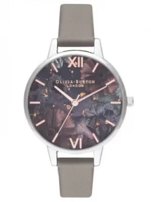Olivia Burton Celestial Demi Dial London Grey Leather Strap Watch...