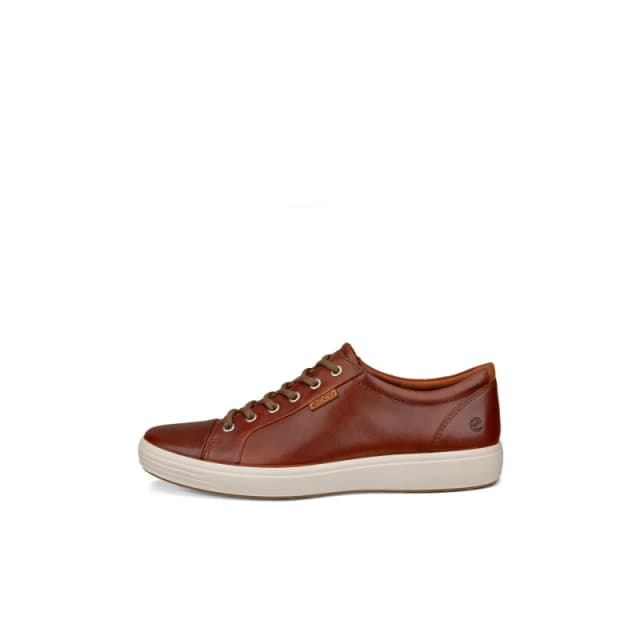 Ecco Soft 7 430004 Leather Mens Low Top Trainers - Cognac - Size:UK 7.5