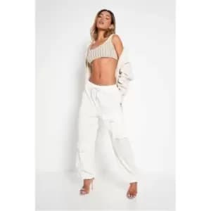 I Saw It First Beige Cuffed Utility Cargo Trousers - Brown