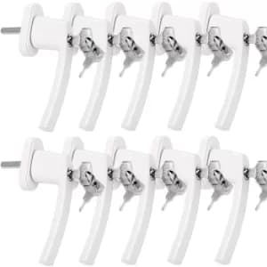 Window Handle 10Pcs White Lockable