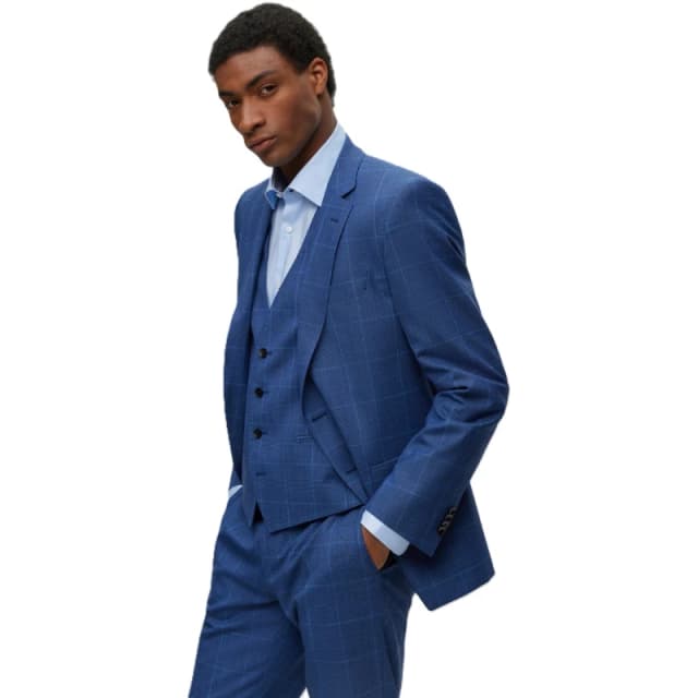 Boss Mens Classic Structured Suit Blue male 36 (46)