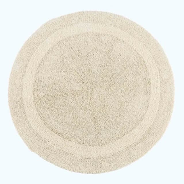 Homescapes Luxury Reversible Round Bath Mat - Natural Cream
