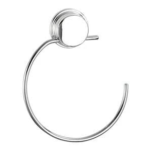 Croydex Stick'N'Lock Plus Wall-mounted Chrome effect Towel ring (W)25mm