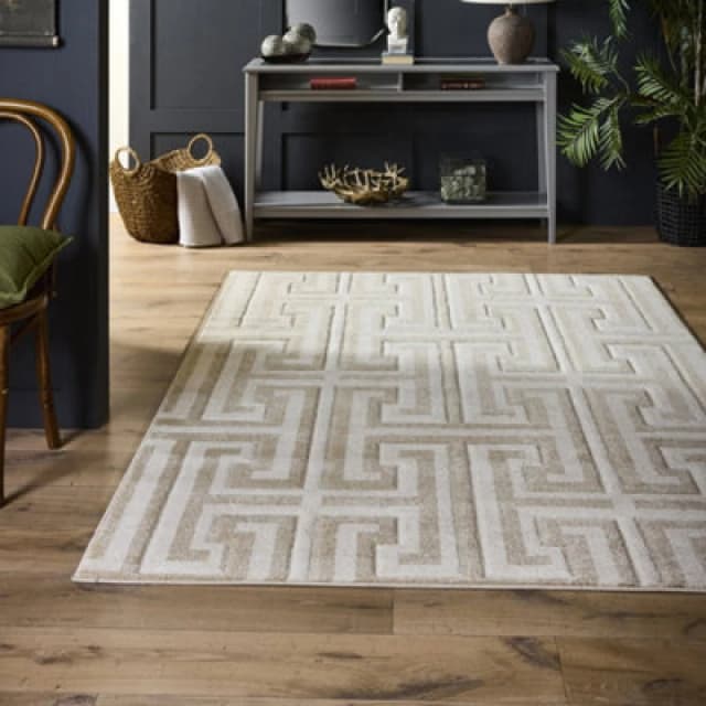 Origins Greek Key Cream Light Beige 200X290Cm Rug