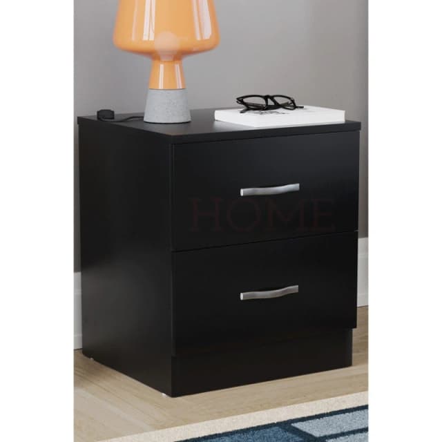 Lassic Vida Designs Riano 2 Drawer Bedside Chest Black unisex 2 Drawer