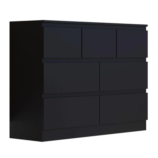 FWStyle FWStyle 7 Drawer Merchant Chest Black Scratch Resistant Black One Size Unisex 5056413130259