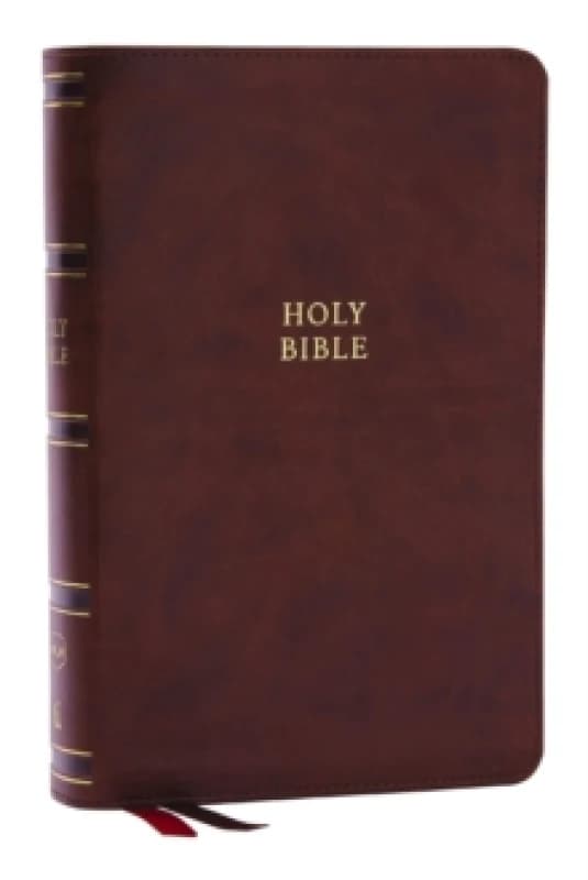 NKJV, Single-Column Reference Bible, Verse-by-verse, Brown Leathersoft, Red Letter, Comfort Print Leather / fine binding