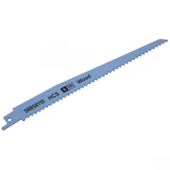 Sealey SRBS811D Reciprocating Saw Blade Clean Wood 200mm 6tpi - Pa...