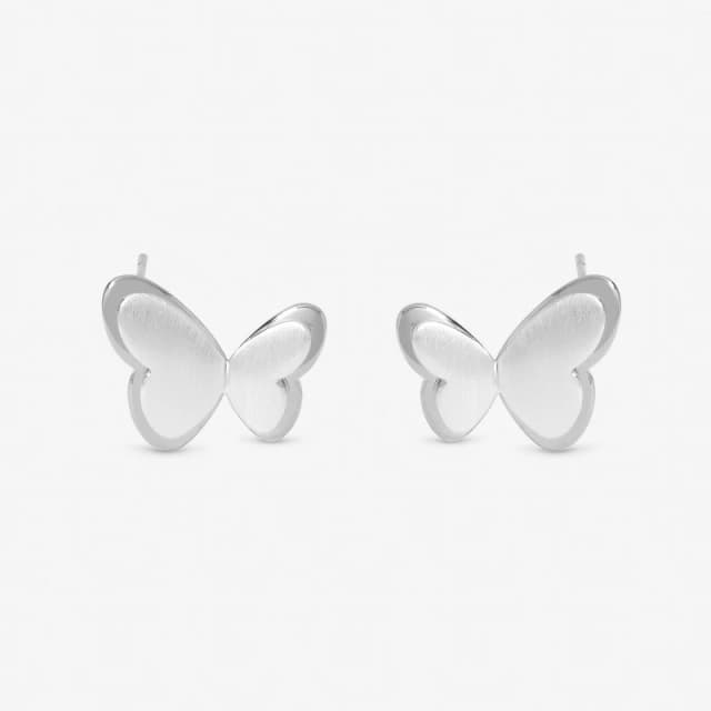Inicio Sterling Silver Plated Satin Butterfly Earrings Silver female One Size