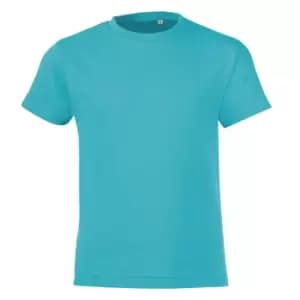 SOLS Childrens/Kids Regent Short Sleeve Fitted T-Shirt (10 Years) (Atoll Blue)