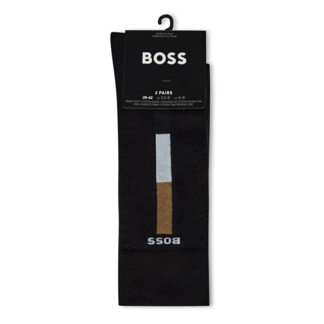 Boss Boss 2p Rs Iconic Stripe 10267131 0 Crew Socks 5-8.5 Black 43288403055