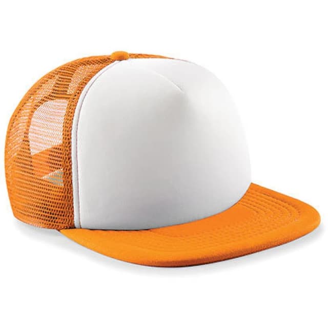 Beechfield Vintage Snapback Mesh Trucker Cap in Pale Orange Pale Orange Unisex One Size