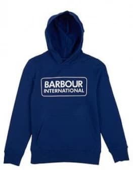 Barbour International Boys Large Logo Hoodie - Inky Blue
