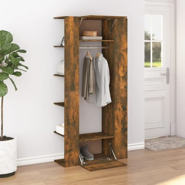 Vidaxl Hallway Cabinets 2 Pcs Smoked Oak Engineered Wood, Brown 3114179