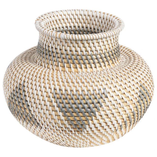 Beliani Decorative Vase Asahan Rattan 22cm Natural