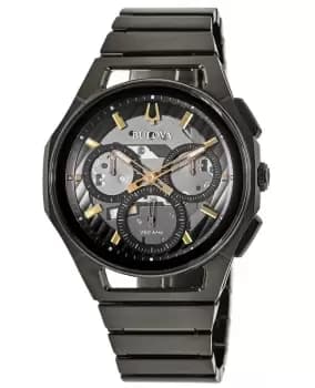 Bulova Curv Chronograph Dark Grey Dial Grey Stainless Steel Mens Watch 98A206 98A206