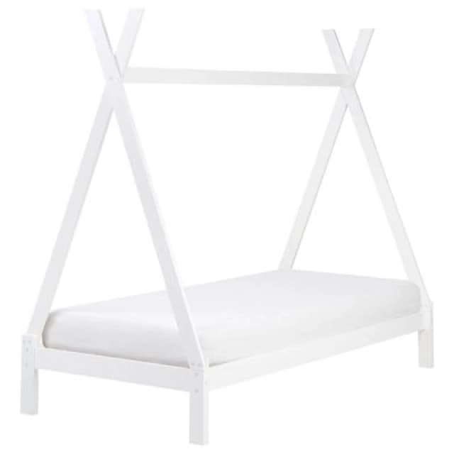 Beliani Kids Bed Teepee Pine Wood Devay 90 X 200 Cm (Eu Single) White