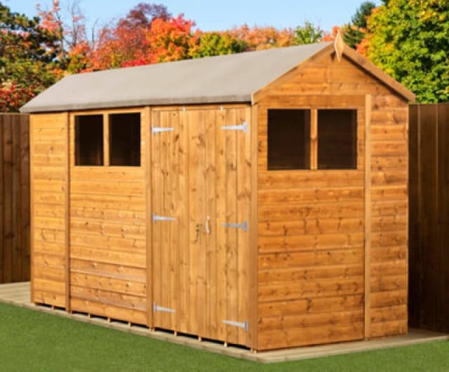 Empire Sheds Empire Modular Apex 6X10 Dipped Treated Tongue And Groove Wooden Garden Shed Double Door Windows (6' X 10' / 6ft X 10ft) (6X10)