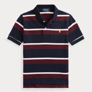 Ralph Lauren Boys' Striped Polo Shirt - Hunter Navy Multi - 14-16 Years