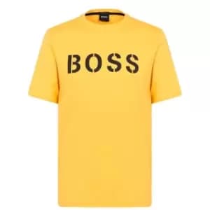 Boss Tetry Logo T Shirt - Yellow