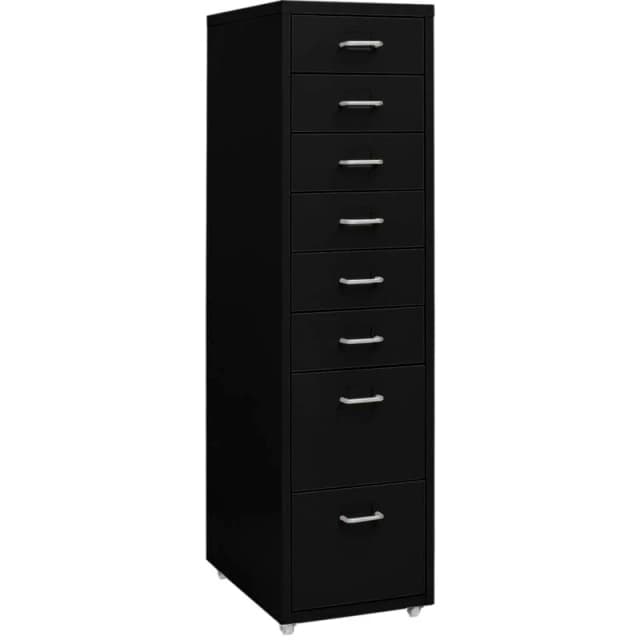 VIDAXL Mobile File Cabinet Black 28x41x109cm Metal Vidaxl 8720286588345