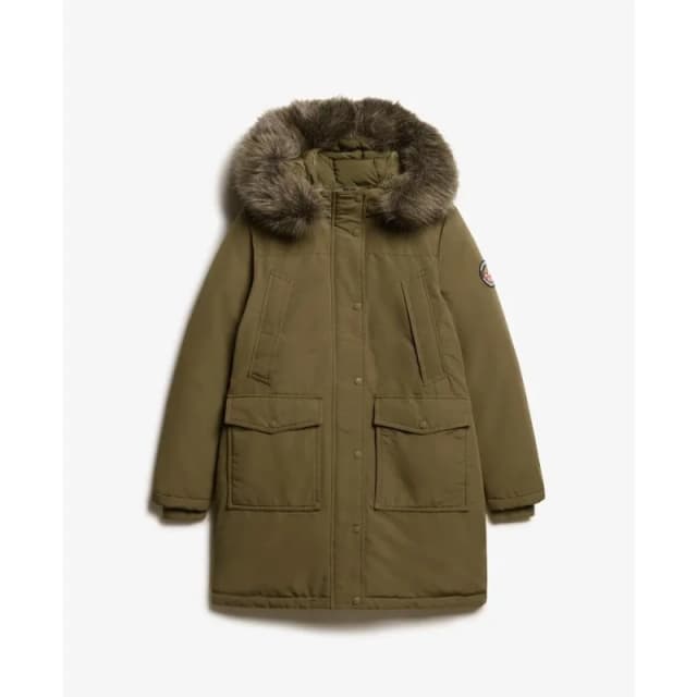 Superdry Womens faux fur parka Superdry Everest Vert Female L