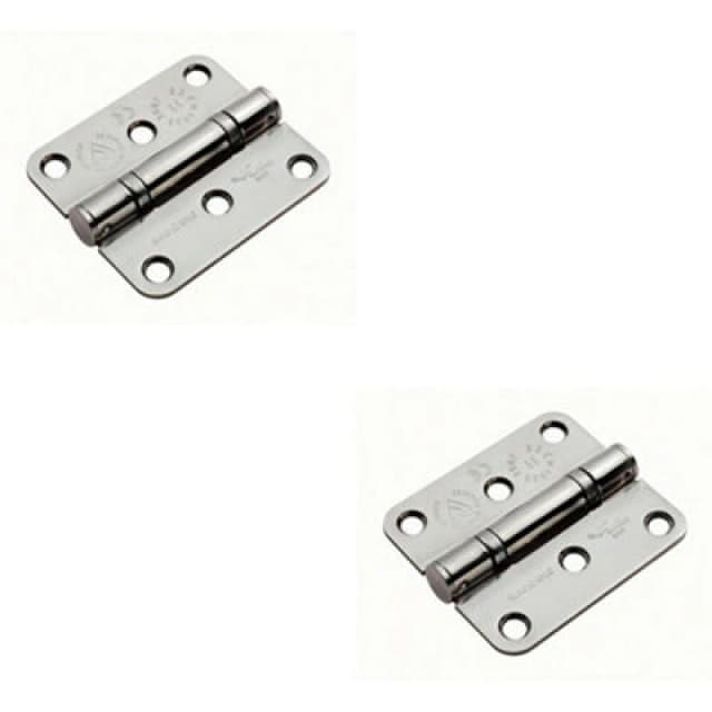 Loops 2x PAIR 76 x 67 x 2.5mm Ball Bearing Hinge Bright Stainless Steel Interior Door Metallics unisex